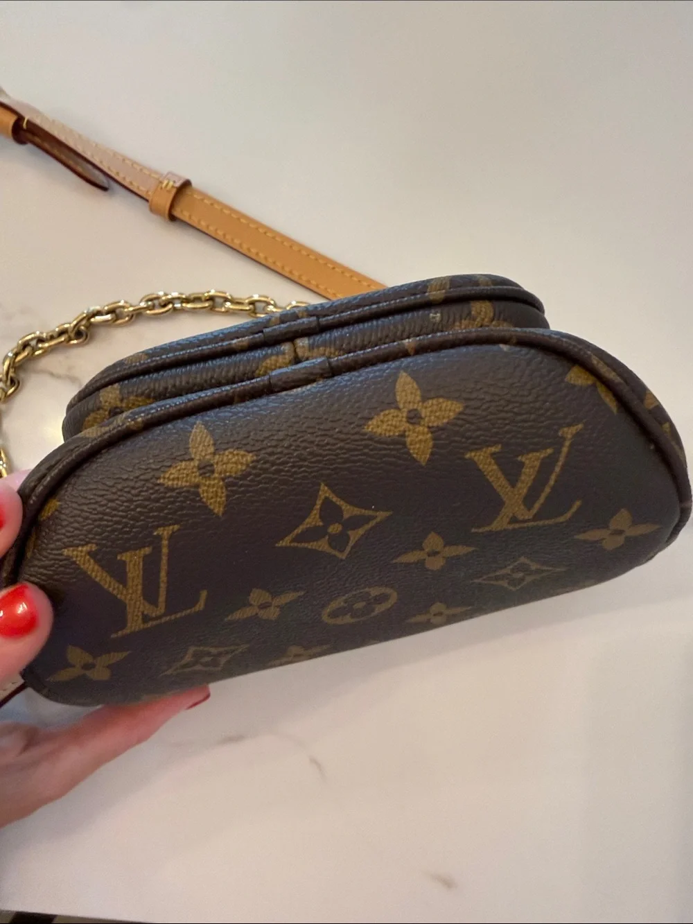 Louis Vuitton Monogram Canvas Brown Crossbody Bag Mini Bumbag